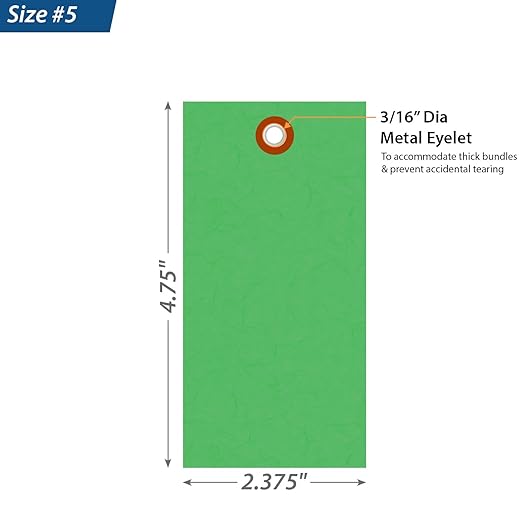 SmartSign 4.75 x 2.375 inch “Green” Blank Tyvek Shipping Tags - Image 3