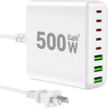 500W USB C Charger Block, 8-Port USB C Charging Station Fast Charging PD 120W