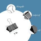 Ufmarine Small Binder Clips 1 Inch Length, Small Paper Clips - Image 3