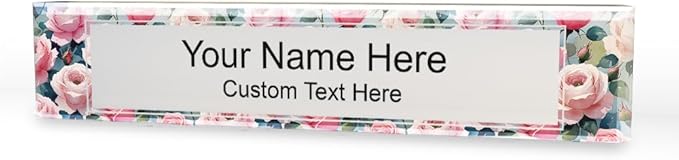 Signs ByLITA Floral Pattern Customized Nameplate | Rose Blush Personalized Full by SignsByLITA