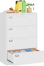 MIIIKO 4 Drawer Lateral File Cabinet by MIIIKOOfficeFurniture