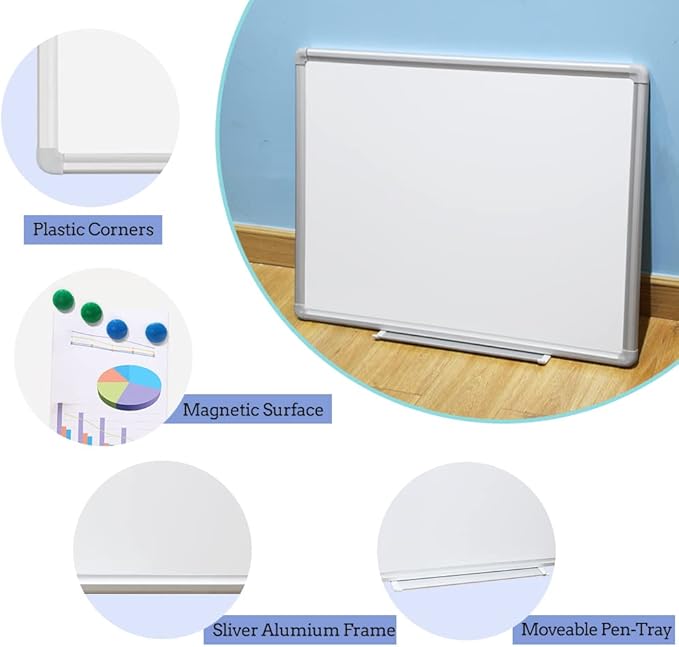 DEVELOP Large Magnetic Dry Erase White Board 60 x 36 Inches, Wall-Mounted 5' x - Image 4