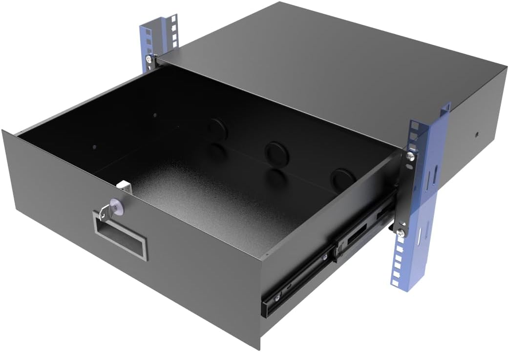 QiaoYoubang 3U Server Cabinet Case 19 Inch Rack Mount Lockable Drawer