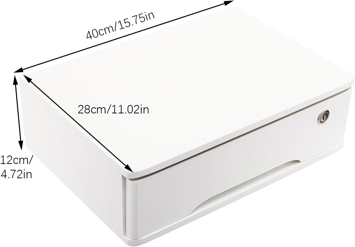 Wood Desk Organizer with Drawers, Lockable Desktop Countertop Storage Cabinet...