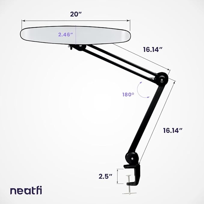 Neatfi XL 2, 200 Lumens LED Task Lamp, 4 Level Brightness, 3 Light Modes - Image 8