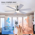 asyko 46" silver 6-blade modern low profile ceiling showing dimensions