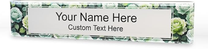 Signs ByLITA Floral Pattern Customized Nameplate | Sage Rose Personalized Full by SignsByLITA