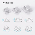 ITUGOU 100 PCS White Adhesive Cable Clips Cord Organizer, Wire Holder - Image 3