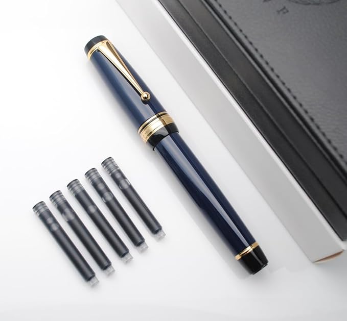 xixixiaozhu Metal Big Fountain Pen Set Medium Nib 0.7mm, Includes Ink Refill - Image 7