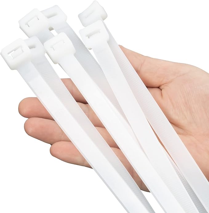 XINGO 12 inch White Zip Ties Heavy Duty 100 PCS, 200 LBS Ultra Strong Plastic by XINGO