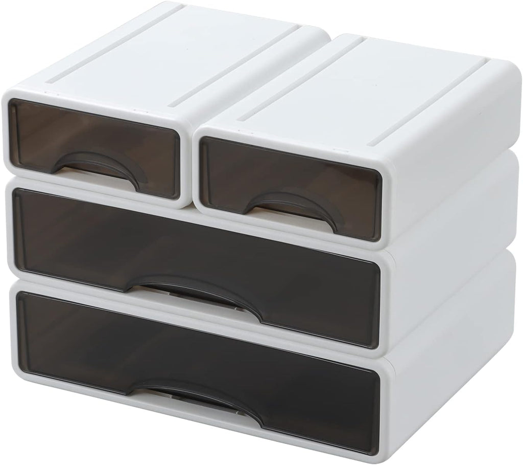 OSteed White Desktop Drawers for Paper, Stackable Office Storage Drawers for