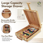 conda premium wooden sketch box easel - adjustable, close-up detail