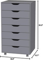 Naomi Home 7-Drawer Grey Dresser - Image 2