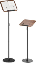 Viozon Floor Book Stand, Height Adjustable Reading Stand, Multi-Purpose Book Holder/Laptop Stand/Music Sheet Stand, 180° Tilt Desktop, Heavy-Duty Base, Two-Stage Page Clips for Thick Books