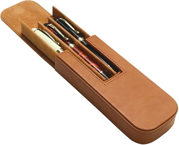 MIVLXLX Leather Triple Pen Case Pencil Pouch Holder - Image 7