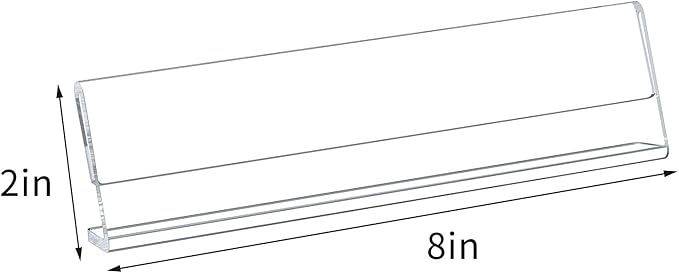 Acrylic 12 Pack Name Plates for Desks, AITEE 2x8 Clear Desk Name Plate - Image 2