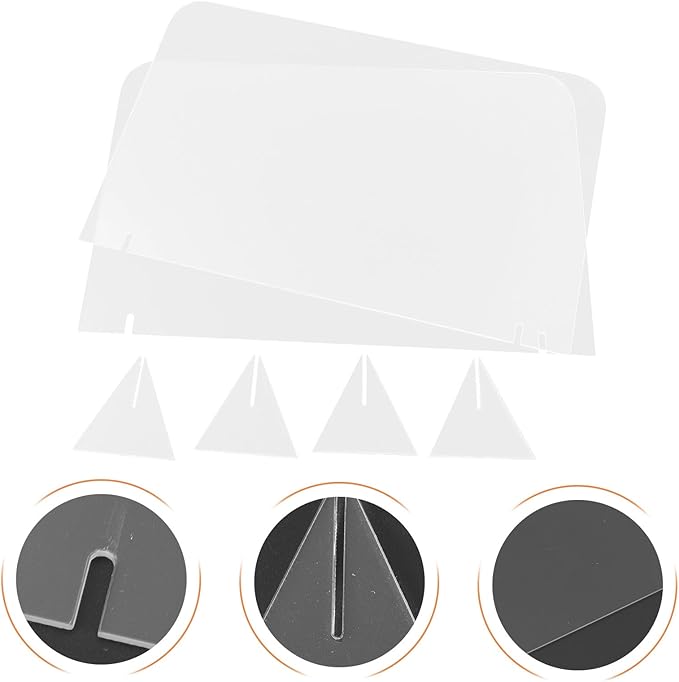 ELAYARD 5pcs Acrylic Desktop Whiteboards Clear Writing Message Boards Simple - Image 2