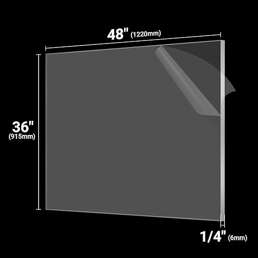 CALPALMY 1/4" Thick Clear Large Acrylic Sheets - Image 2