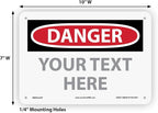 Custom OSHA Style Danger Sign 7" x 10" Plastic Sign, Customizable "Your Text - Image 6