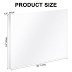 Roowest 3 Pcs 24'' x 36'' 1/4 Inch Thick Clear Acrylic Plexiglass Sheets - Image 2