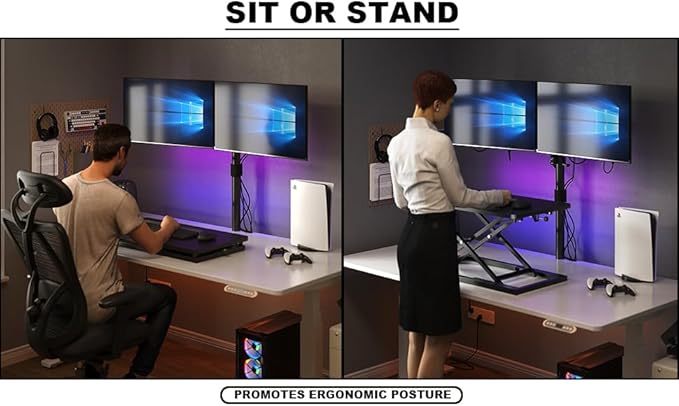 Decoholic Single 24 inch Scissors Lift Keyboard and Mouse Riser, Height - Image 7