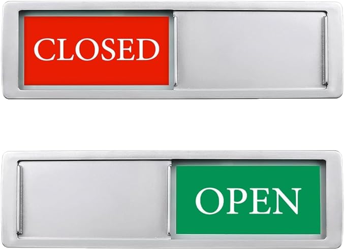 Open Closed Sign for Business Door, Open Signs privacy Slide Door Sign by SXKRHW