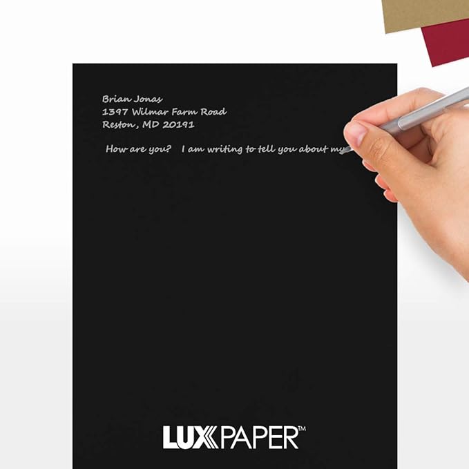 LUXPaper 8.5" x 11" Cardstock | Letter Size | Midnight Black | 100lb. Cover | - Image 6