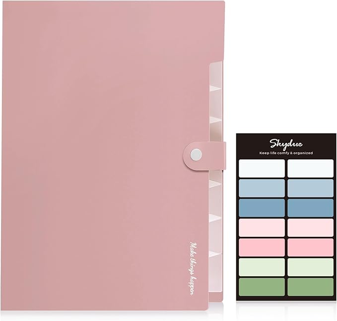 SKYDUE 8 Pockets Expanding File Folders, Accordion Folders, Portable Paper Bill - Image 2