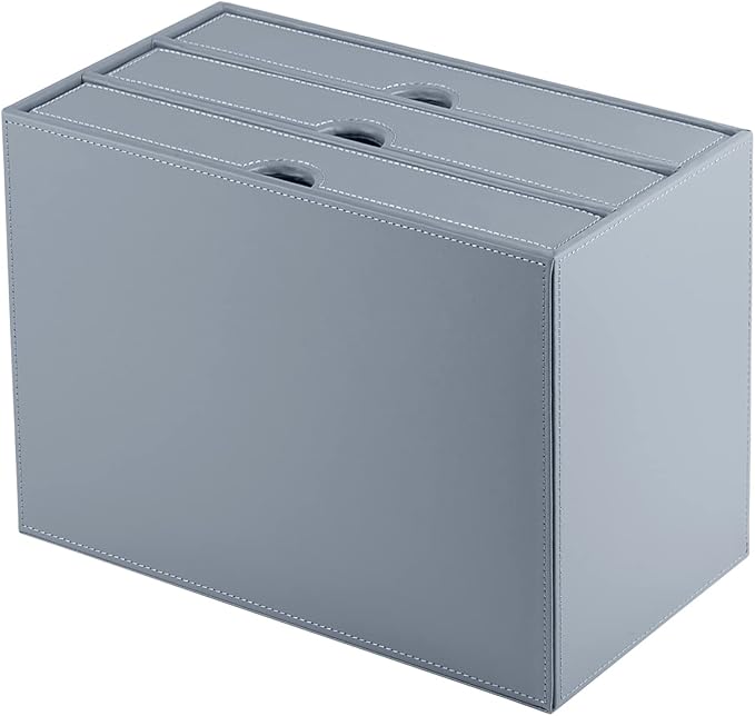 Leather Desk Organizer with 3 Drawers/Tray, Executive Office Supplies Desktop - Image 2