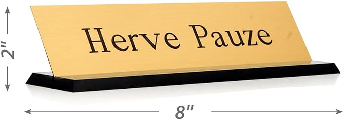 SmartSign Brass Name Plate for Desk | Premium Engraved Nameplate - Image 2