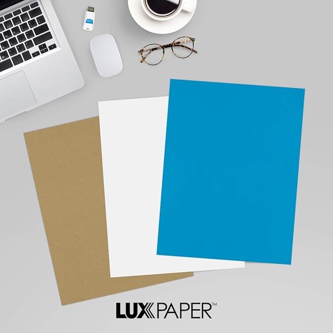 LUXPaper 8.5" x 11" Cardstock | Letter Size | Pool Blue | 100lb. Cover | 50 Qty - Image 9