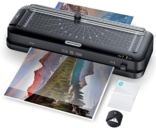 Thermal Laminator Machine and Pouches Bundle, Laminate up to 9-inch Built-in ...