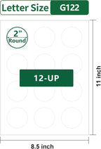 Gemsroyal 2 Inch Round Labels Printable, Matte White Printable Stickers - Image 2
