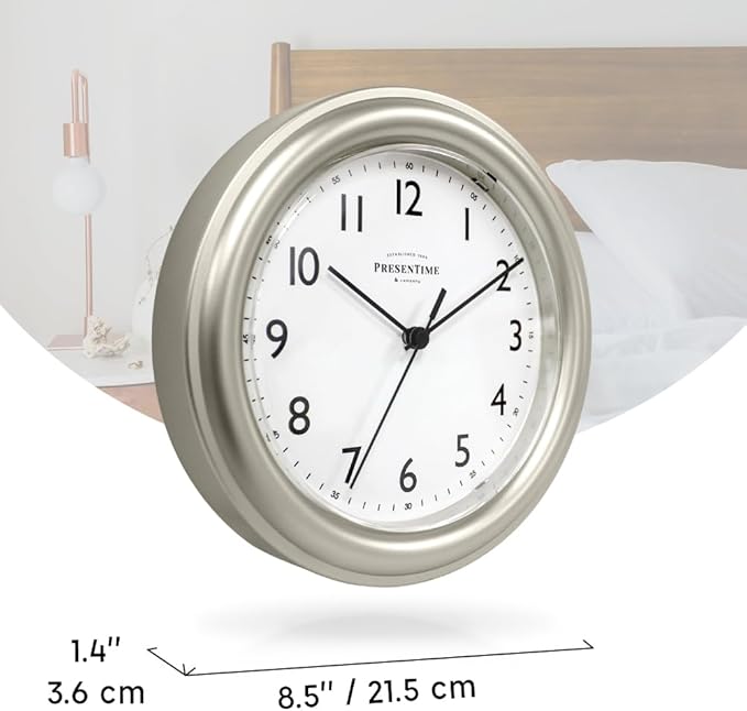 Presentime & Co. 8.5" Modern Farmhouse Essential Wall Clock, Silent Non Ticking - Image 7