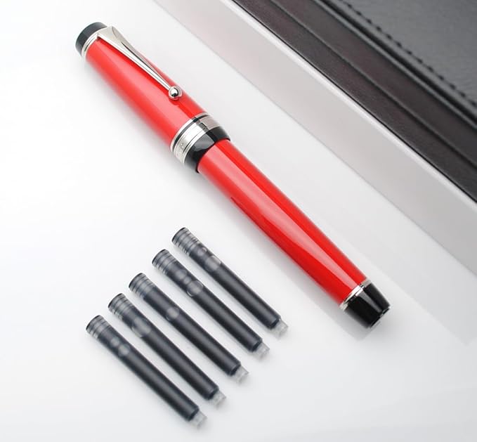 xixixiaozhu Metal Big Fountain Pen Set Medium Nib 0.7mm, Includes Ink Refill - Image 7