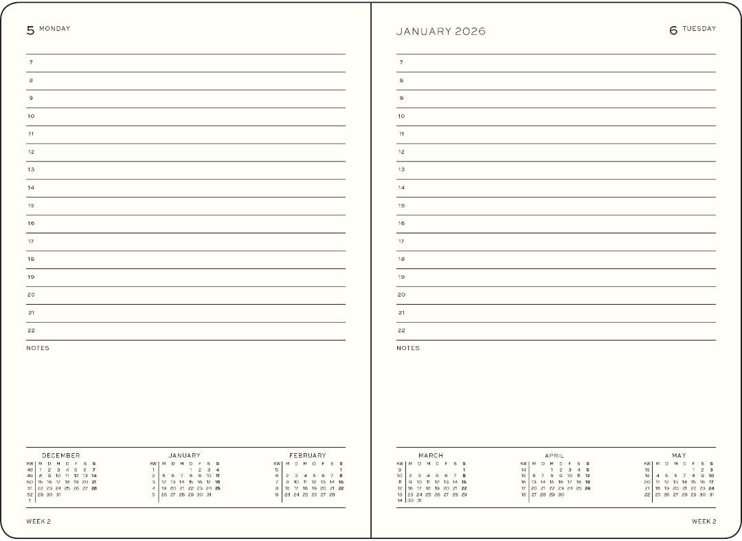LEUCHTTURM1917 Medium (A5) 2026 Daily Calendar - Forest Green - 372776