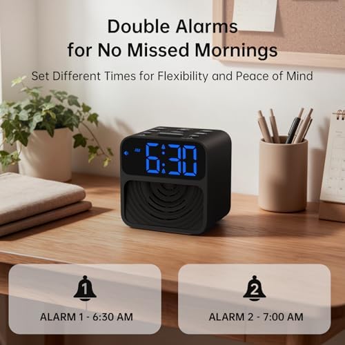 auroracalm extra loud alarm clock for heavy sleepers, front angle view