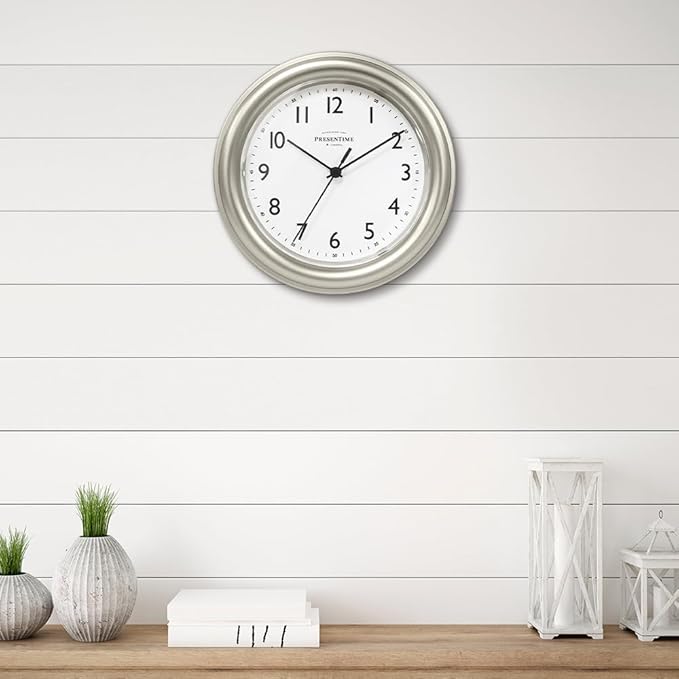 Presentime & Co. 8.5" Modern Farmhouse Essential Wall Clock, Silent Non Ticking - Image 5