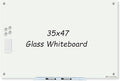 Magnetic Whiteboard, Glass Dry Erase Board 4' x 3' White Surface, Home School by JJworldwide