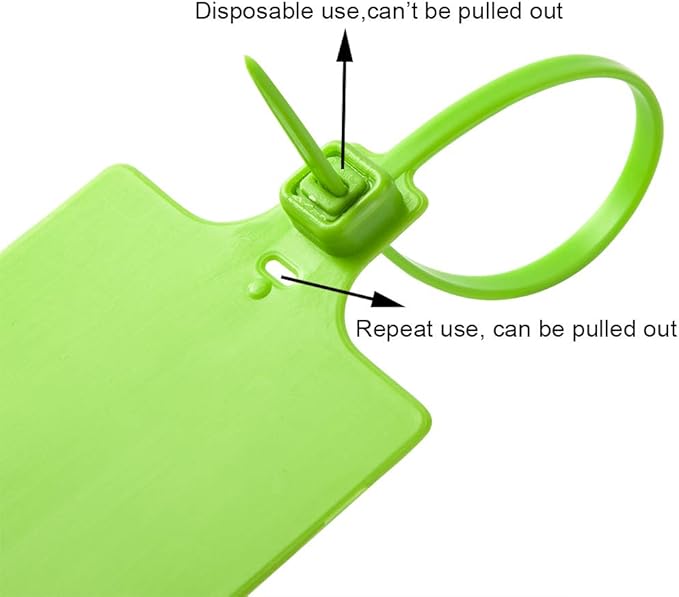 200Pcs Plastic Seals Shipping Label Tags, Writable Marker Big Sign Tie - Image 4