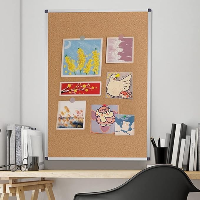 VIZ-PRO Cork Notice Board, 18 X 12 Inches, Cork Bulletin Board - Image 7