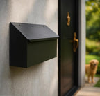 NACH Black Long Wall Mount Mailbox, Rust Resistant Metal Mailbox, Mailboxes - Image 2