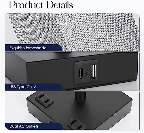 bedside table lamps set of 2 - touch, package contents