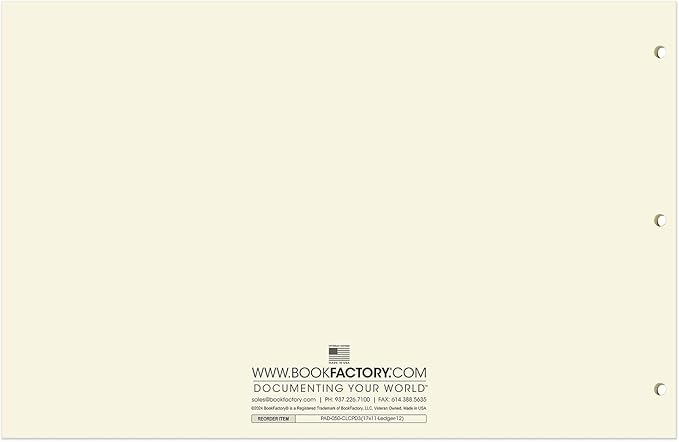 BookFactory Ledger Pad/Large 12 Column Accounting Ledger Columnar Pads - Image 3