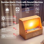 2026 upgraded sunset alarm clock，knob brightness & volume, close-up detail