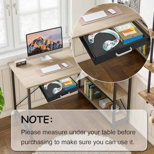 Upgrade Wood Under Desk Mounted Sliding Pull-out Drawer, Ball-Bearing Slides ...