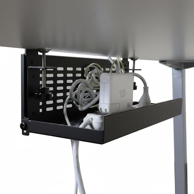 AEONS Universal Under Desk Cable Management Tray-Clamp Mount Hinged Swing - Image 6