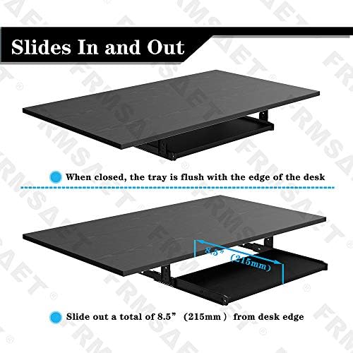 FRMSAET Office Product 20/24/30 inch Keyboard Drawer Tray(20 in, Black)