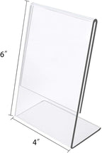 NIUBEE 6Pack Slant Back Acrylic Sign Holder 4x6 inches, Desktop Flyer Holder - Image 2