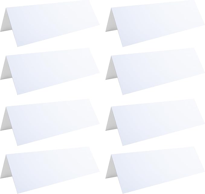 WTYONZEL 30 Pack Printable Name Tent Cards, 3.5"x 11" Blank Folding Paper by Unknown